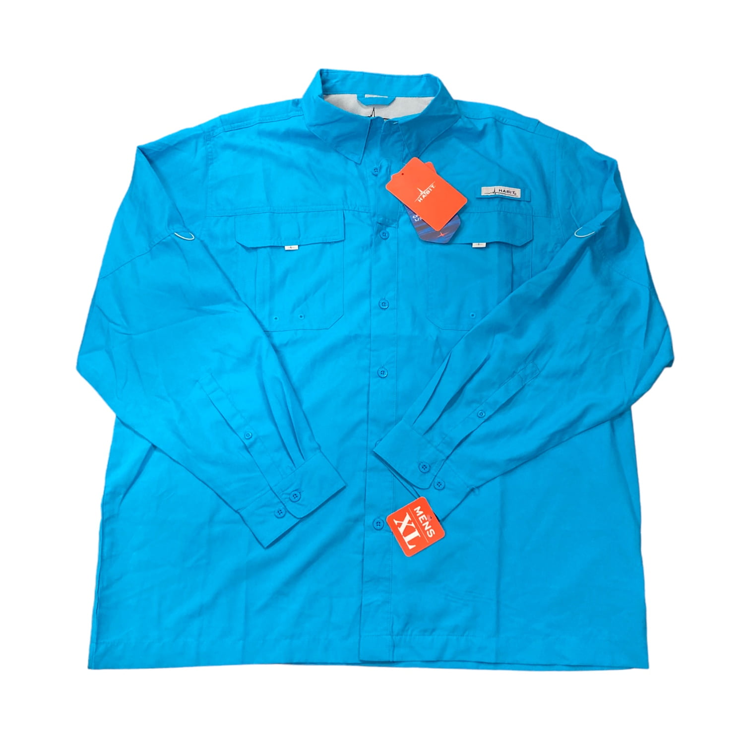 Habit Men's UPF 40+ Crayfish Creek Long Sleeve River Shirt (Vivid Blue ...