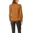 thumbnail image 3 of MODA NOVA Junior's Polka Dots Button Up Shirt Long Sleeve Top Blouse Caramel S, 3 of 5