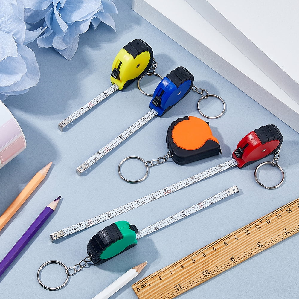 20Pcs 5 Colors TPR & & Stainless Steel Tape Measures Stainless Steel Color Mixed Color 8.8cm 4pcs/color