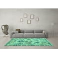 thumbnail image 3 of Ahgly Company Indoor Square Abstract Turquoise Blue Modern Area Rugs, 4' Square, 3 of 4