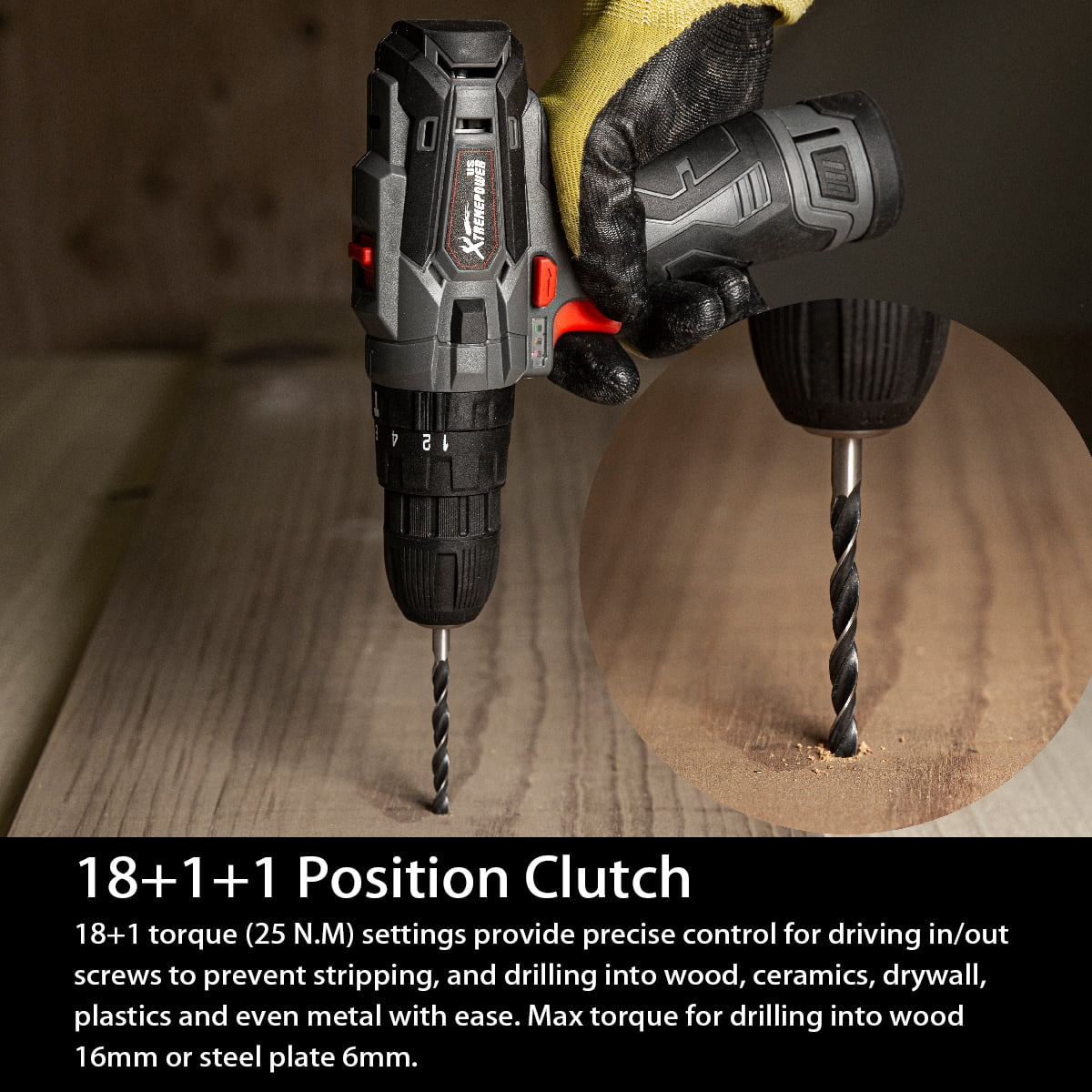 XtremepowerUS 12V Cordless Drill Set Power Drill Screwdriver Kit, Li-Ion Battery W/ 1 Hour Quick Charge, & 24pc Assorted Bits & Flexible Shaft, Battery, Charger & Carrying Case