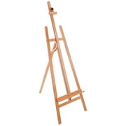 La Jolla Classic 64" to 89" High Lyre Style Studio A-Frame Easel Stand - Sturdy Beechwood, Adjustable Height 48" Canvas