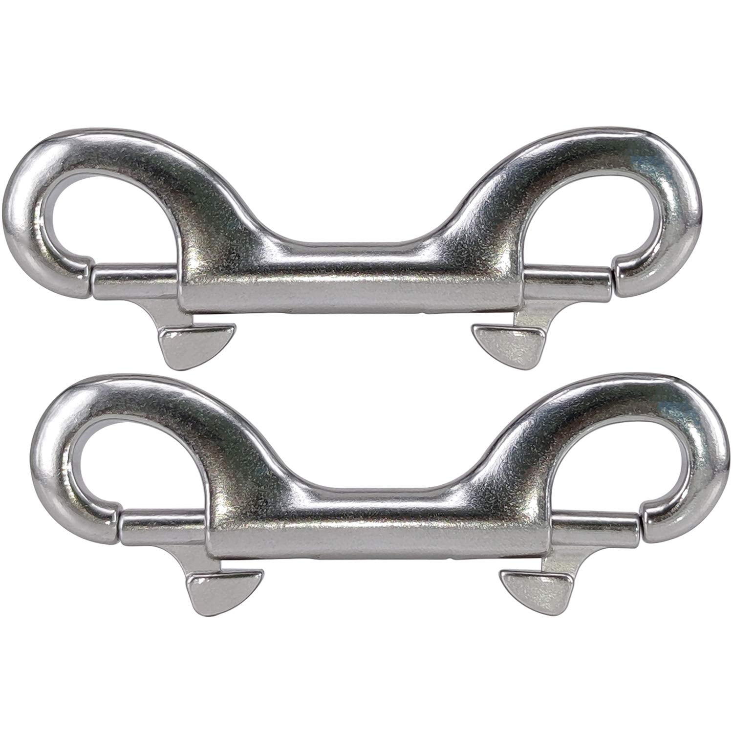 Double Ended Bolt Snap Hook, 2-Pack 3-1/2 in 316 Stainless Steel Marine  Grade Double End Trigger Snaps Metal Clips for Diving, Dog Leash, Key Chain,  Horse Tack, Pet Feed Buckets 
