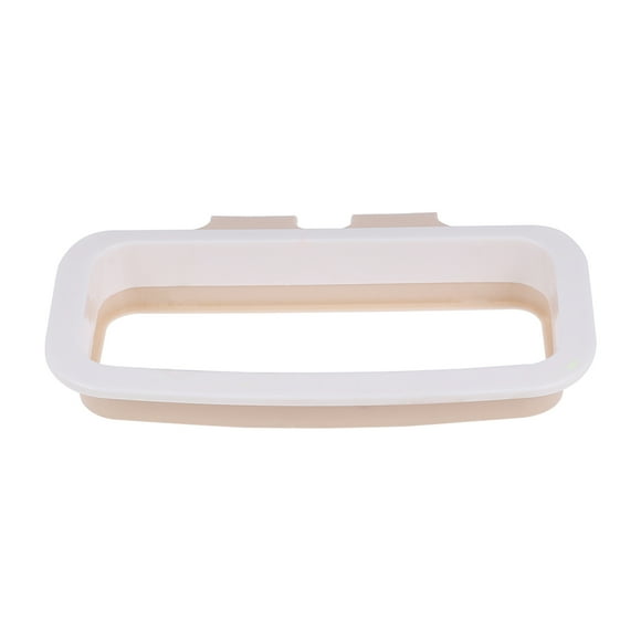 Hanging Trash Bag Rack Over Cabinet Door Garbage Bags Holder Kitchen Plastic Bag Storage Shelf (White)