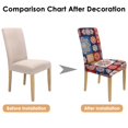 thumbnail image 7 of Chair Covers for Dining Room Set of 4, Stretch Washable Polyester Kitchen Slipcovers Featuring Earthy, Tribal Style, Rustic, Boho Chic, Artistic Patterns with Removable Protector, 7 of 7