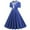 Blue, variant on IROINNID Wedding Guest Dresses for Women Evening Night Formal Fall Dress A Line Flare Vintage Dress Bowknot Prom V-Neck Collar Short Sleeve Polka Printing Elegant A-Line Dress,Pink