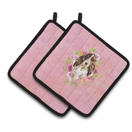 

Carolines Treasures CK4252PTHD Brown Parti Cocker Spaniel Pink Flowers Pair of Pot Holders 7.5HX7.5W multicolor