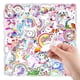 thumbnail image 2 of Paquete de pegatinas de unicornio, 100 unidades, coloridos dibujos animados con arcoíris, 2 of 2
