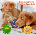 thumbnail image 4 of Latex Squeaky Spiky Ball Dog Toy Funny Face Interactive Pet Chew Toy for Teeth Cleaning Small Medium Dogs Yellow, 4 of 5