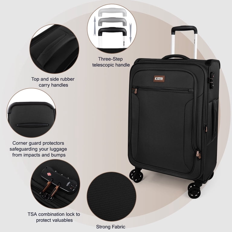 New York Xpress 3 Piece Softside Luggage Set Expandable Suitcase