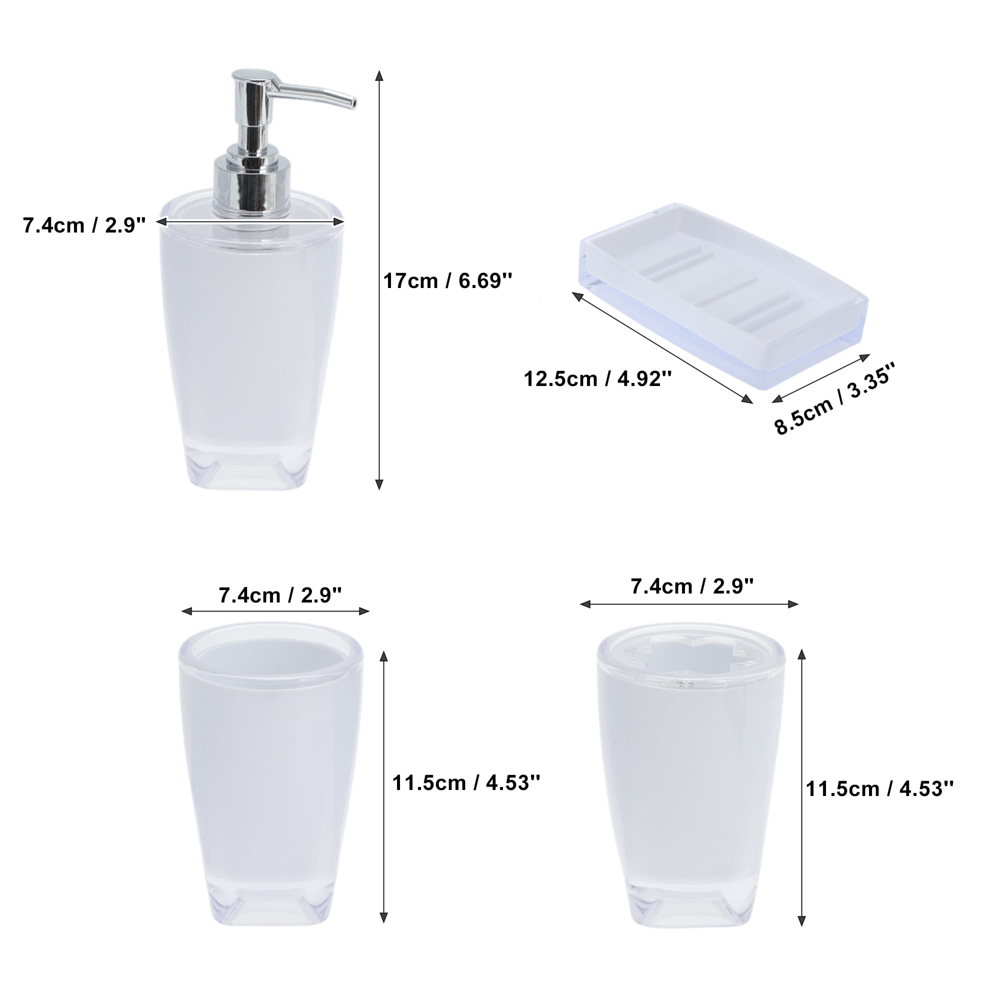 Unique Bargains 3 Pcs Reusable Bathroom Accessories Set White