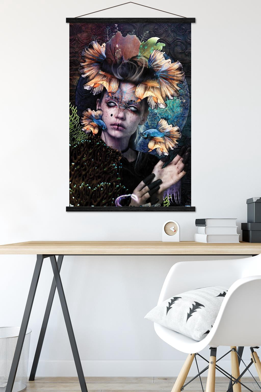 Jena DellaGrottaglia: Cosmic Zodiac - Pisces Wall Poster with Magnetic Frame, 22.375" x 34"
