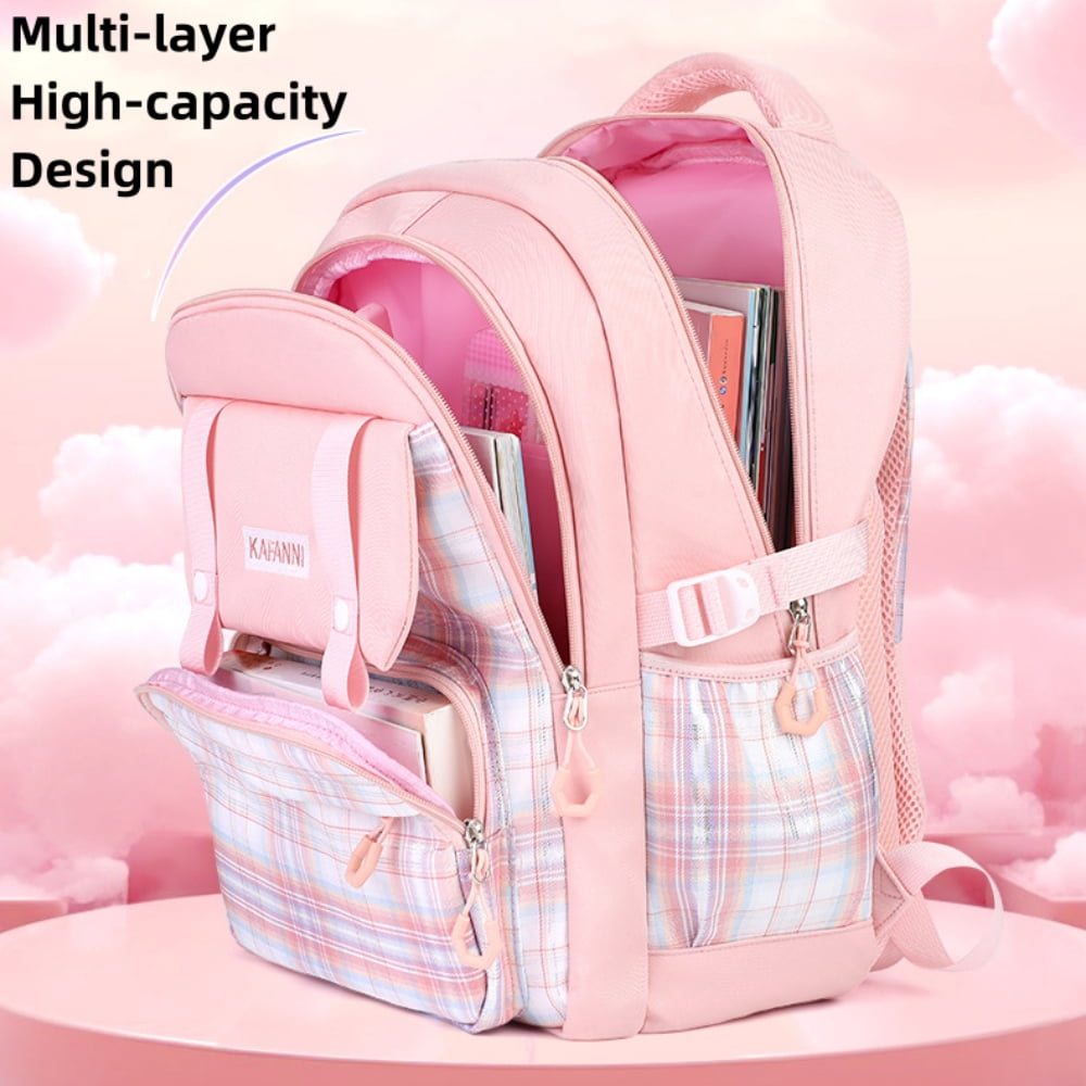 Tyethy Girls Backpack School Backpack for Kids, Cute Bookbag, Waterproof Middle School Bags, Pink