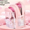 thumbnail image 6 of Tyethy Girls Backpack School Backpack for Kids, Cute Bookbag, Waterproof Middle School Bags, Pink, 6 of 7