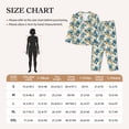 thumbnail image 4 of Fotbe Vintage Blue Flowers Conjunto de Pijama de Manga Larga para Mujer con Estampado, Ropa de Dormir de 2 Piezas, Conjunto de Casa Suave y Cómodo con Bolsillos-Small, 4 of 7