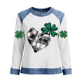 thumbnail image 2 of TaTaai St Patrick's Day Women's Long Sleeve Color Block Round Neck Shirt, Fashion Casual, Comfortable Fabric for Holiday Daily Wear Gift, 2 of 5