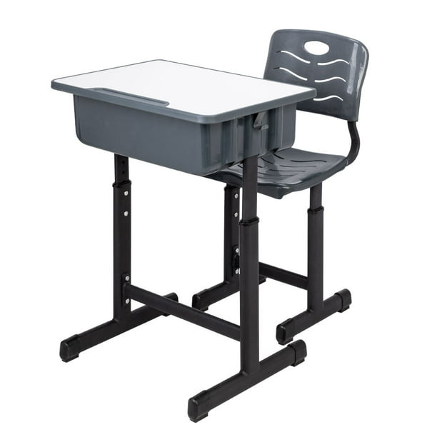 Student Desk And Chair Combo Height Adjustable Children S Desk And Chair Workstation With Drawer Pencil Grooves And Hanging Hooks Home School Use Kids Study Table For Writing Reading Drawing B771 Walmart Com