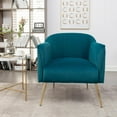 thumbnail image 4 of US Pride Furniture Contemporary 28'' Wide Velvet Accent Chairs for Living Room Bedroom and Entryway Modern Armchair with Sleek Metal Legs, Greenish Blue, 4 of 4