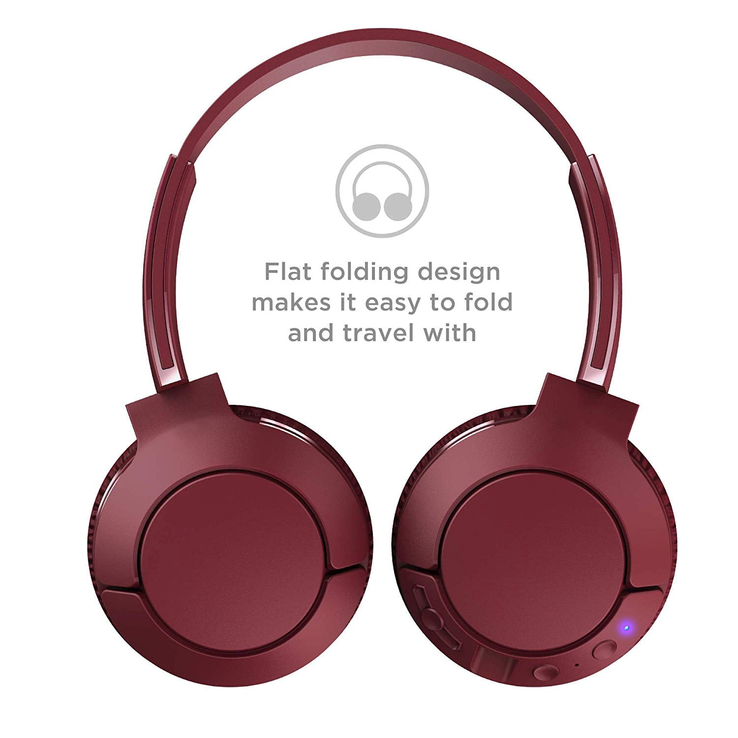 TCL Bluetooth Noise-Canceling Over-Ear Headphones, Burgundy Crush, MTRO200BTRD