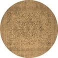thumbnail image 1 of Ahgly Company Indoor Round Oriental Brown Industrial Area Rugs, 4' Round, 1 of 4