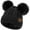 Black, variant on Kids Winte Beanie Hat with Two Pom-Pom for Girls 3-9 Year Old,Black