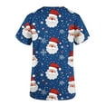 thumbnail image 4 of Holiday Gifts! Titcea Christmas Scrub Tops Women Xmas Printed Short Sleeved V Neck Scrub Tops with Pockets Lightweight Stretchy Cute Working Uniform, 4 of 5