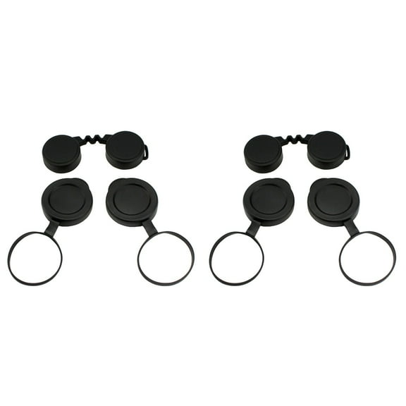 Eyepiece Cover Protective Objective Lens Caps Scope Binocular Rain Guard Straight Rubber 2 Sets