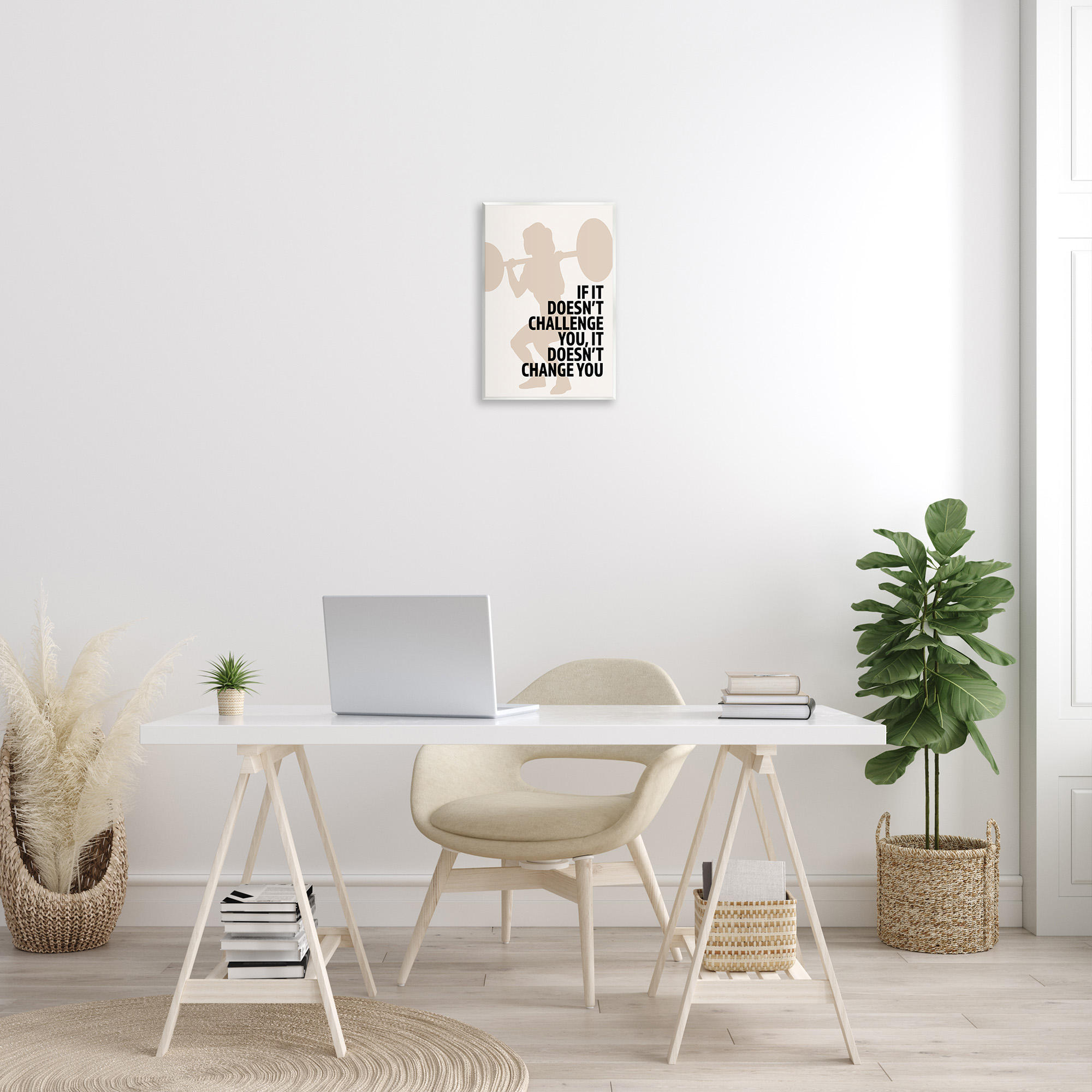 Stupell Industries Motivational Challenge Workout Inspirational Painting Unframed Art Print Wall Art, 13 x 19