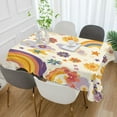 thumbnail image 2 of Yayeee Tablecloths 60" x 120" Rectangle Wrinkle Resistant Party Table Cover, Beige Retro Rainbow, 2 of 8