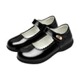 thumbnail image 5 of FINALGANG Kids Girls Adjustable Strap Scalloped Glossy Mary Jane Shoes Soft Flat Sole Formal School Uniform Dress Leather Shoes Trendy Shoes 9-9.5 Years, 5 of 5