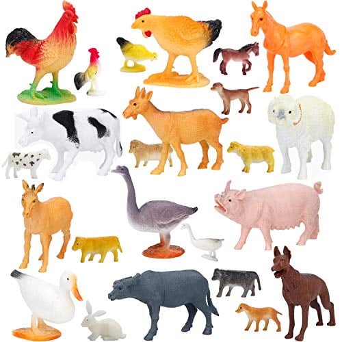 Lot de 12 animaux de ferme réalistes - Collection mini animaux de la ferme  - Animaux de grange en plastique - Animaux - Modèle miniature - Décoration  de fête - Jouet éducatif : : Jouets