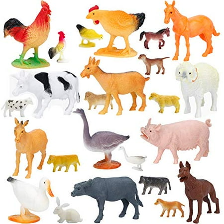 Figurines d'animaux, Jouets pour gros animaux, 10 Pcs Figurines d'animaux  de ferme Jouets, Ensemble de jeux réalistes en plastique pour animaux,  Ensemble de jouets d'apprentissage éducatif