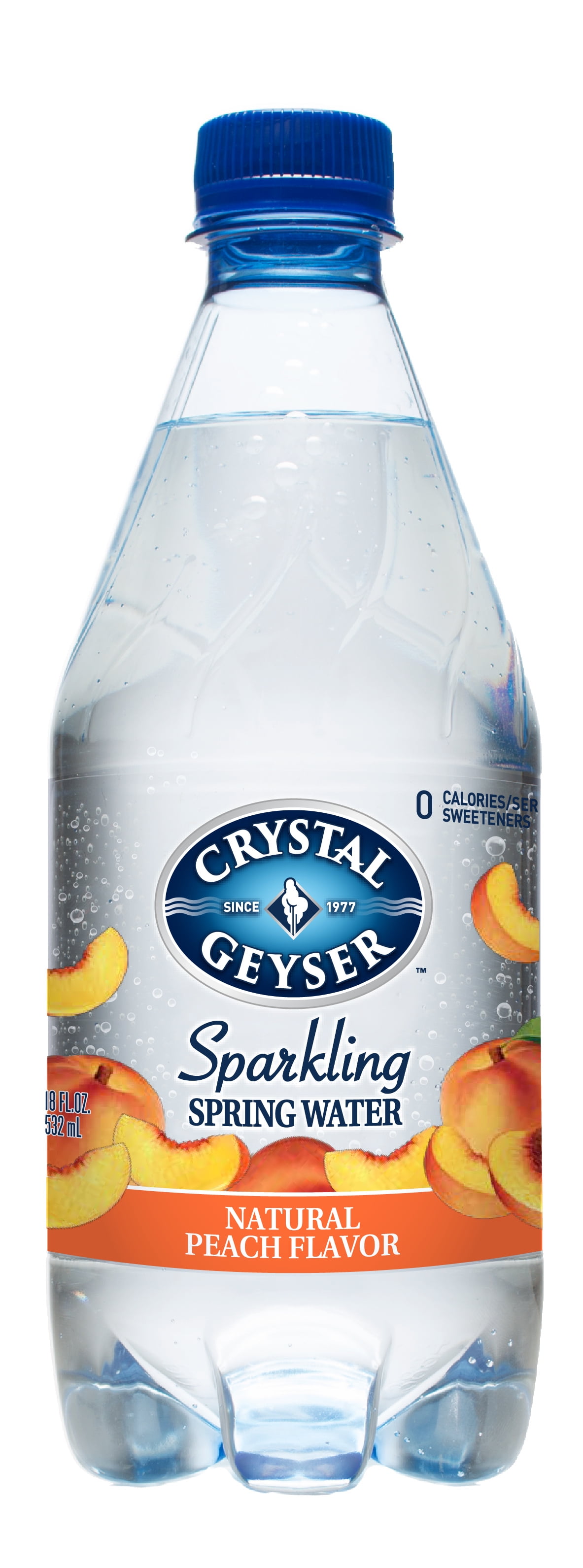Crystal Geyser Sparkling Spring Water Peach, 18 Fl Oz, 4 Ct