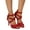 Red, variant on Stiletto Strappy Sandals for Women 2025 Summer Trendy Pointed Peep Toe Dressy Pumps Ankle Strap High Heels