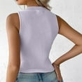 thumbnail image 4 of Tiqkatyck Tank Tops for Women Trendy Womens Casual Slim Fit V Neck Ribbed Knit Tanks Tops Sleeveless T Shirts Sleeveless Shirt Slim Fit Casual Basic Top Summer Tops for Women Purple M, 4 of 6