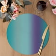thumbnail image 3 of Teal Purple Ombre Round 13 Inch Placemats Set of 2, Modern Art Abstract Aesthetics HeatResistant Non Slip Place Mats for Dining Table, Wipeable Braided Kitchen Table Mats for Housewarming, 3 of 9