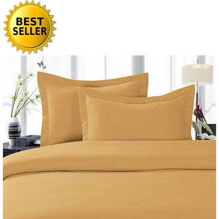 Luxury Gold Bedding Celine Linen Best, Softest, Coziest Duvet Cover Ever! 1500 Thread Count Egyptian Quality Luxury Super Soft WRINKLE FREE 3-Piece Duvet Cover Set , Full/Queen, Camel-Gold ()
