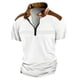 thumbnail image 1 of pstuiky camisetas para hombre, Blusa de manga corta con cuello alto, manga corta, bloque de color y cremallera para hombre camisetas de hombre m, 1 of 6