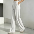 thumbnail image 5 of Bxsruta Women's High Waisted Wide Leg Pants Pleated Front Work Trousers Business Casual Office Bottoms, 5 of 8