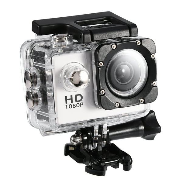 Mini Cámara Deportiva DV, Pantalla de 2,0 Pulgadas, Almacenamiento de 32 GB No incluido, Resistente al Agua Hasta 30 M, Soporte para bicicleta, Soporte para Casco Con Kits de