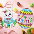 thumbnail image 3 of 2Pcs Easter Door Decoration Glitter Happy Easter Egg Wooden Hanger Easter Egg Bunny Hanging Door Wall Welcome Sign Home Indoor Outdoor Easter Decoration Supplies, 3 of 6