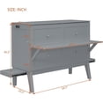 thumbnail image 5 of Tabaray Modern Full Size Murphy Bed with USB Port and Removable Shelves on Each Side, Wood Mobile Murphy Chest Bed, Muti-Functional Cabinet Bed for Kids Teens Adult (Gray+Full-60), 5 of 18