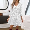 thumbnail image 2 of Zpanxa Summer Dresses for Women, Sun Dresses Women, Women's Summer High-end Temperament V-Neck Long Sleeve Dress, 2 of 8