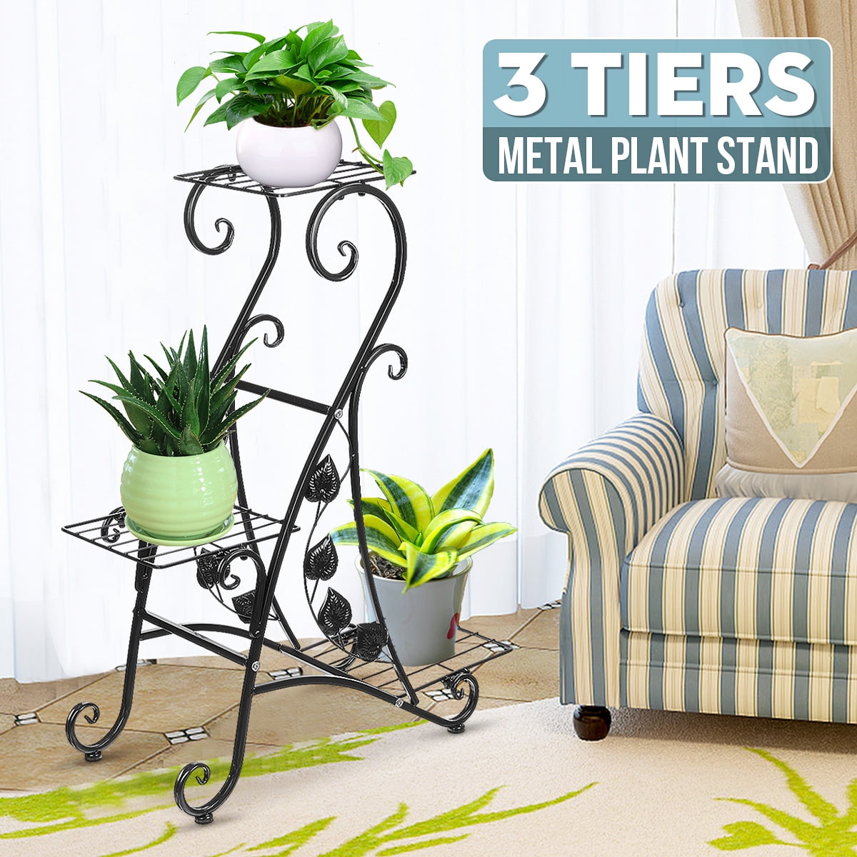 3 Tier Plant Stand Indoor Outdoor, Plant Display Multi