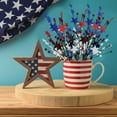 thumbnail image 4 of Patriotic Artificial Berry Stems – Red White Blue 4th of July Decorations, 17.7” Bendable Berry Picks for Fireplace, Front Door, or Holiday Centerpieces, 4 of 6