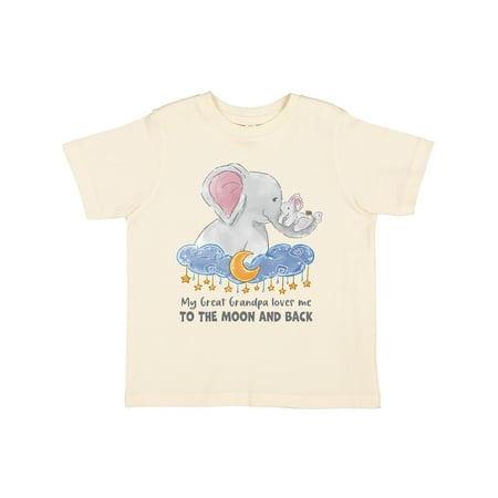 

Inktastic My Great Grandpa Loves me to the Moon and Back Elephant Gift Toddler Boy or Toddler Girl T-Shirt