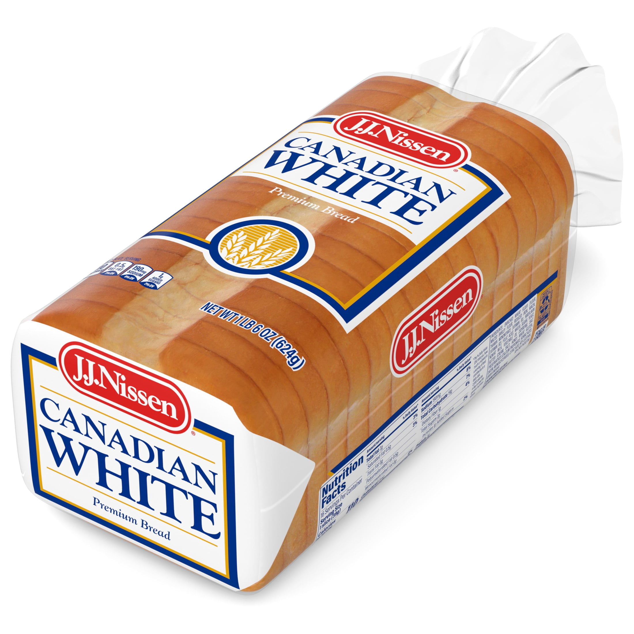 J.J. Nissen Canadian White Sliced Bread, 22 oz