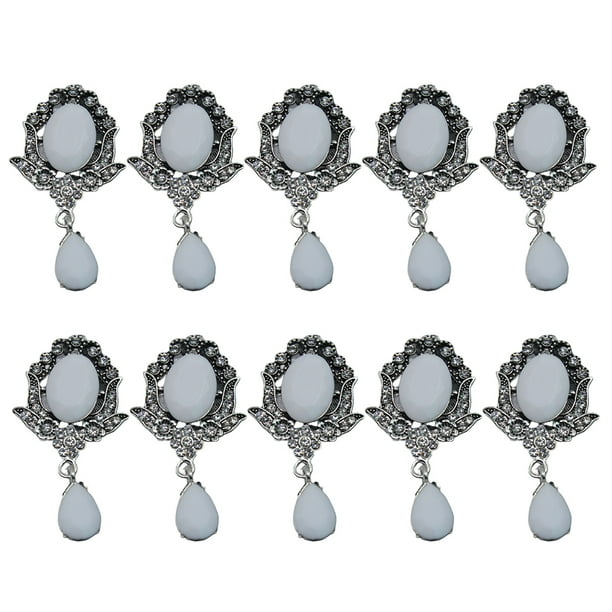 Sonducket 10 Unids Mujeres Flor Pin Breastpin Decoración Moda Broches Joyería Femenina para Citas Fiesta Presente Joyas Adornos Ropa, zapatos y accesorios Miscelánea Blanco oscuro Sonducket AP016485-02