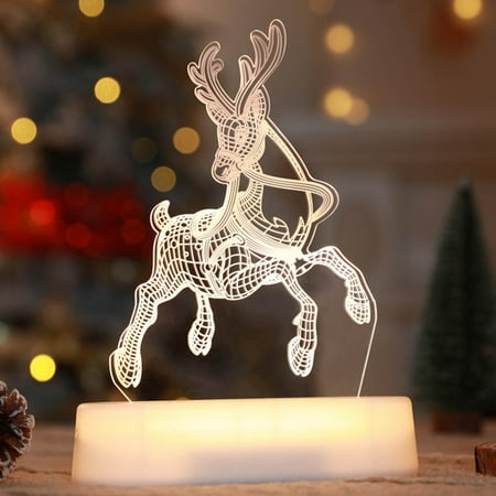 

SKBEY Hallway Night Lights Cool Room Lights Baby Bathroom Set Night Light with Timer Christmas Decorative Lights Supplies New Decorative Lights Luminous Ornaments Acrylic Deer Xmas Deer Pulling Sleigh