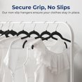 thumbnail image 3 of SereneLife 100-Piece Shirt Hangers, Premium Non-Slip Velvet Hangers Pack with 360° Swivel Hooks, Slim Space-Saving Design for Tops, Jackets, Blouses, & Strappy Dresses, Supports 8 lbs, (Black), 3 of 7